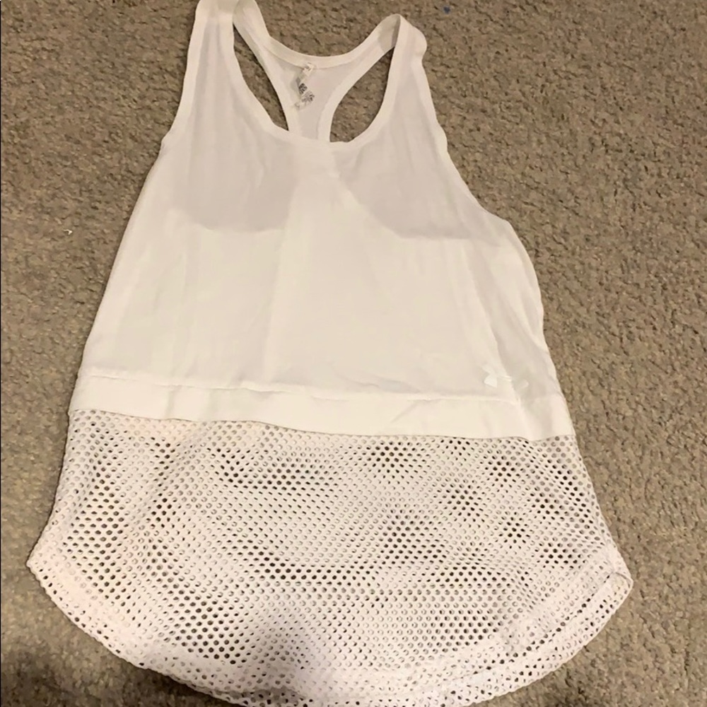 Girls white under armor tank top
